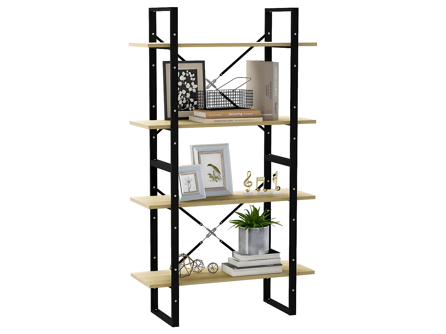 Bibliothèque à 4 niveaux Chêne sonoma 80x30x140 cm Aggloméré