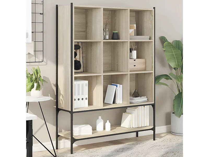 Bibliothèque chêne sonoma 102x30x141,5 cm bois d'ingénierie