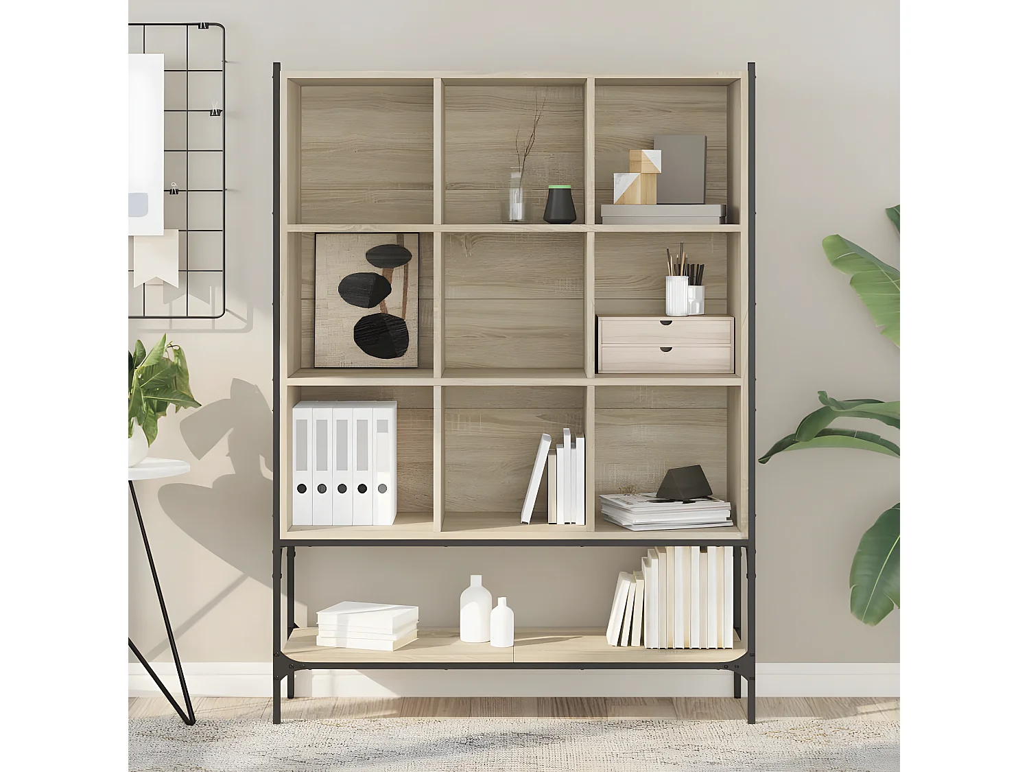 Bibliothèque chêne sonoma 102x30x141,5 cm bois d'ingénierie