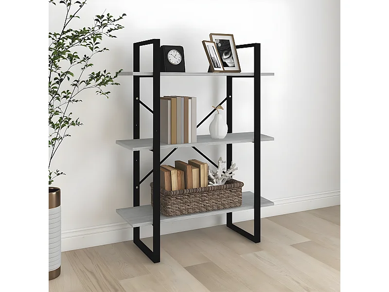 Bibliothèque Sonoma gris 80x30x105 cm Bois d'ingénierie