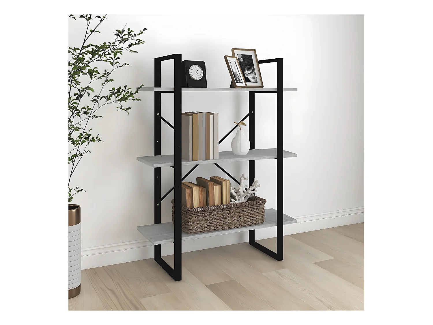 Bibliothèque Sonoma gris 80x30x105 cm Bois d'ingénierie