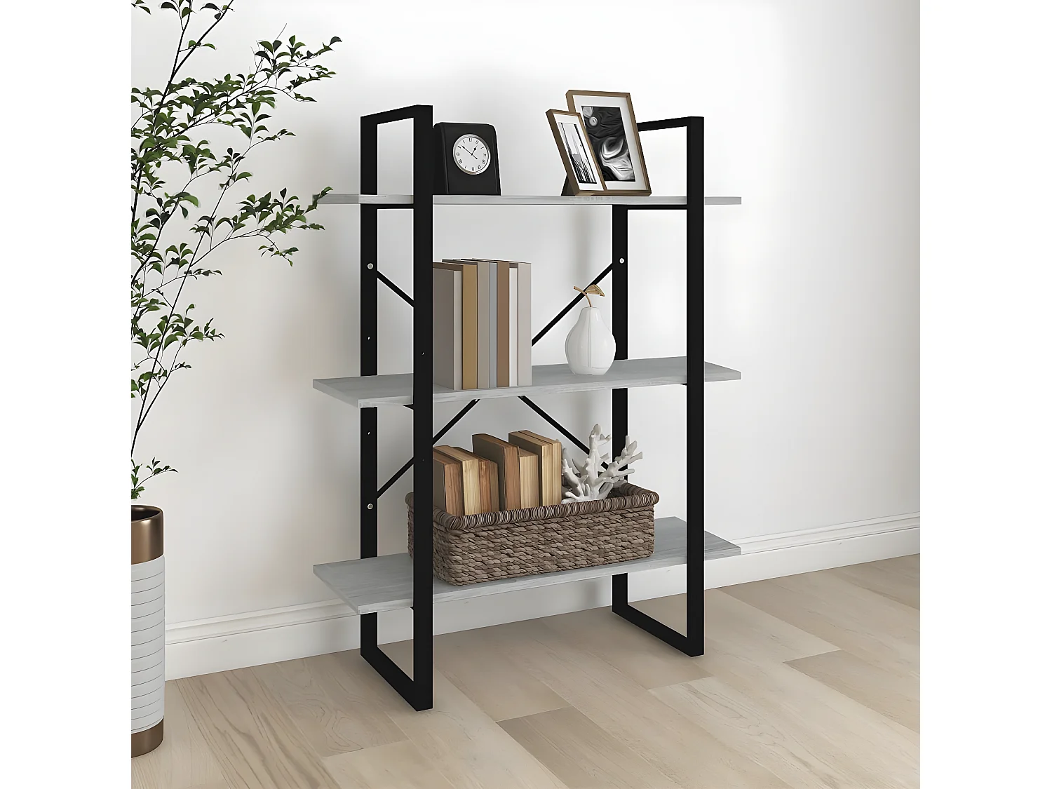 Bibliothèque Sonoma gris 80x30x105 cm Bois d'ingénierie