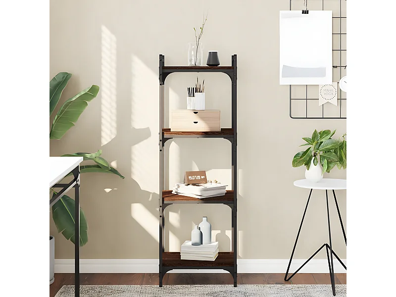 Estante c/ 4 prateleiras derivados de madeira carvalho castanho