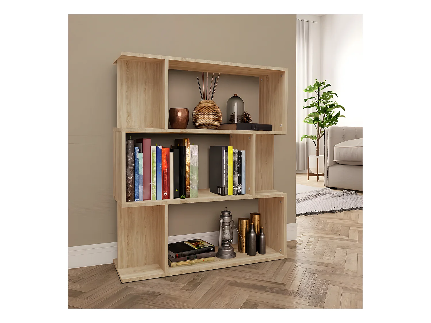 Bibliothèque/Séparateur de pièce Chêne sonoma 80x24x96 cm
