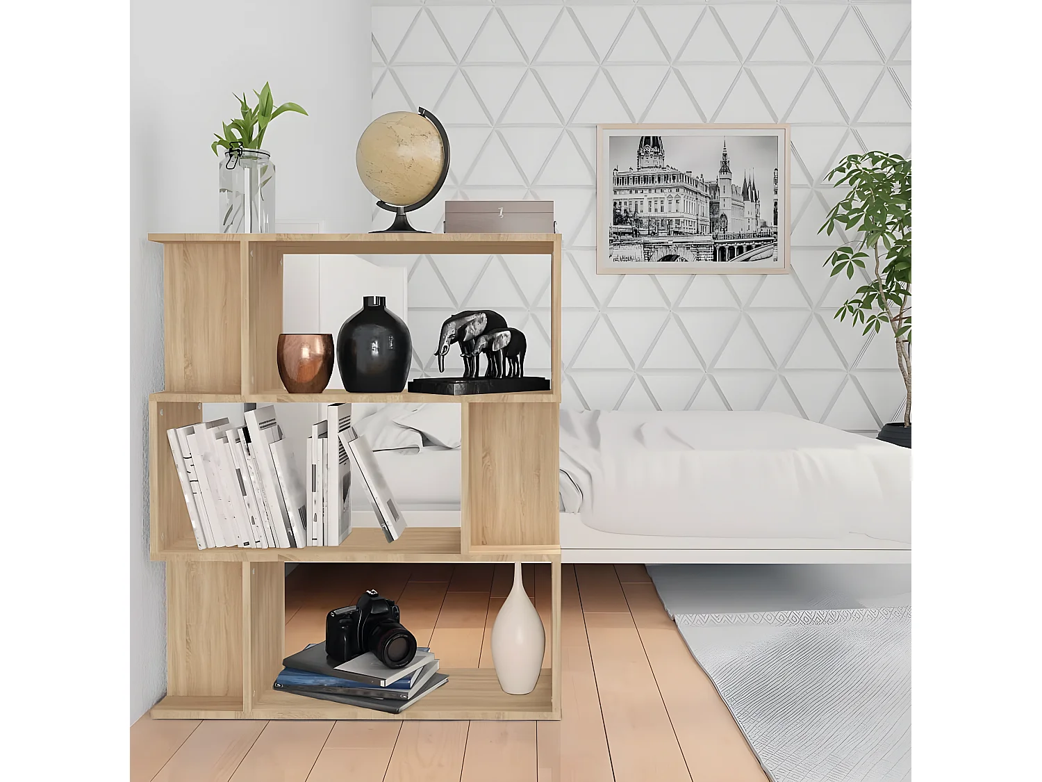 Estante/divisória 80x24x96 cm contraplacado cor carvalho sonoma