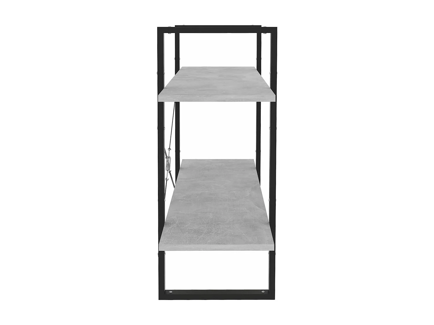 Bibliothèque à 2 niveaux Gris béton 100x30x70 cm Aggloméré