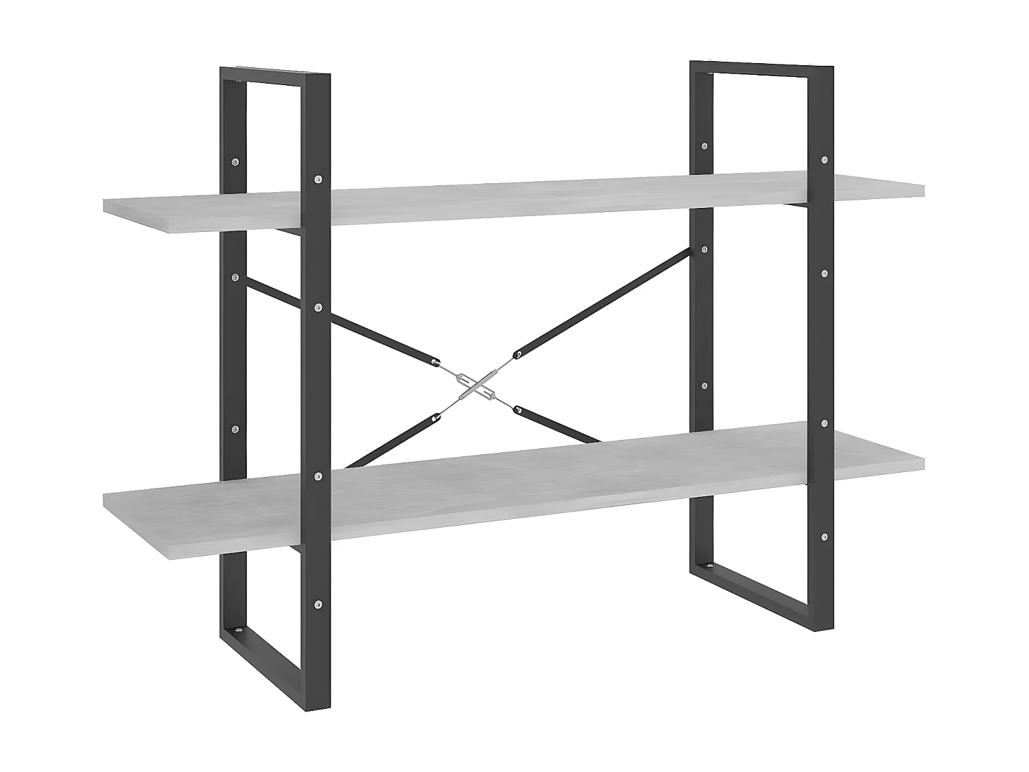 Estantería de 2 niveles contrachapada gris hormigón 100x30x70cm