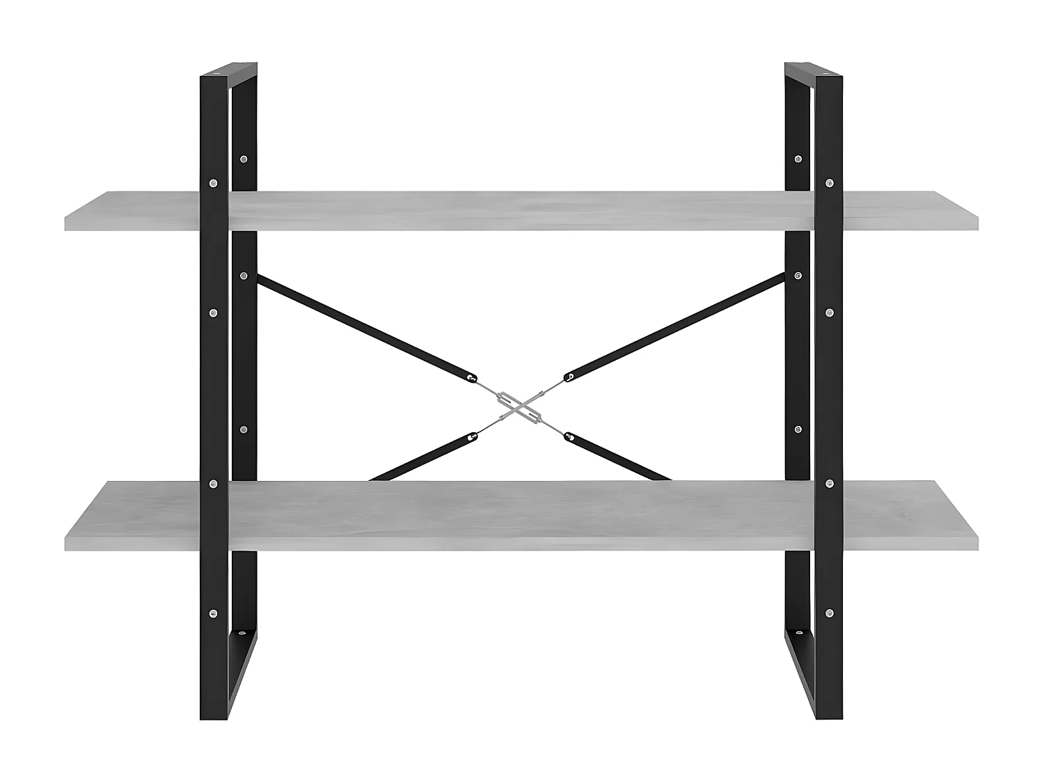 Estantería de 2 niveles contrachapada gris hormigón 100x30x70cm