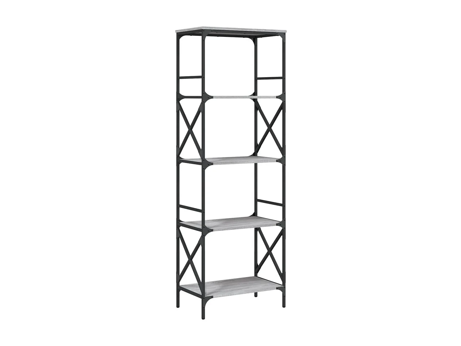 Librería 5 estantes madera ingeniería gris Sonoma 59x35x171 cm