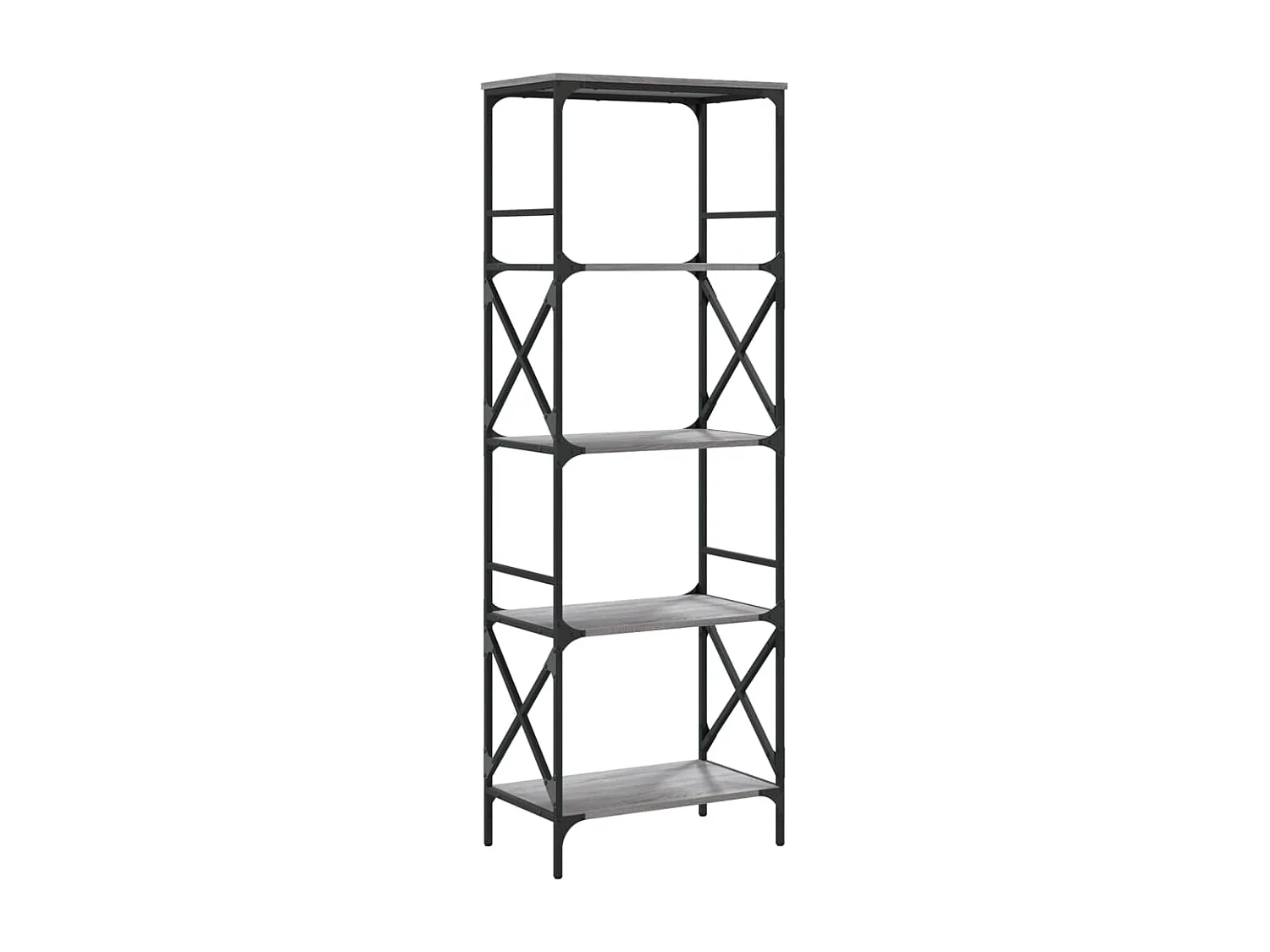 Librería 5 estantes madera ingeniería gris Sonoma 59x35x171 cm