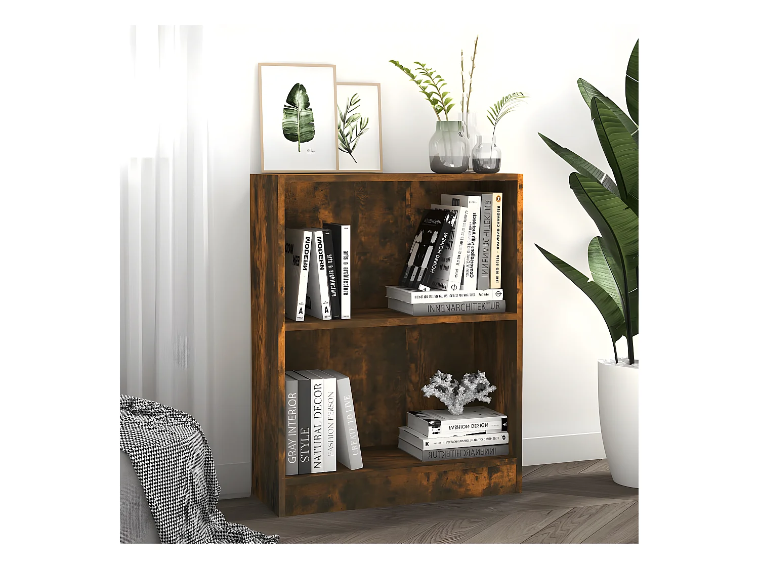 Bibliothèque Chêne fumé 60x24x74,5 cm Bois d'ingénierie