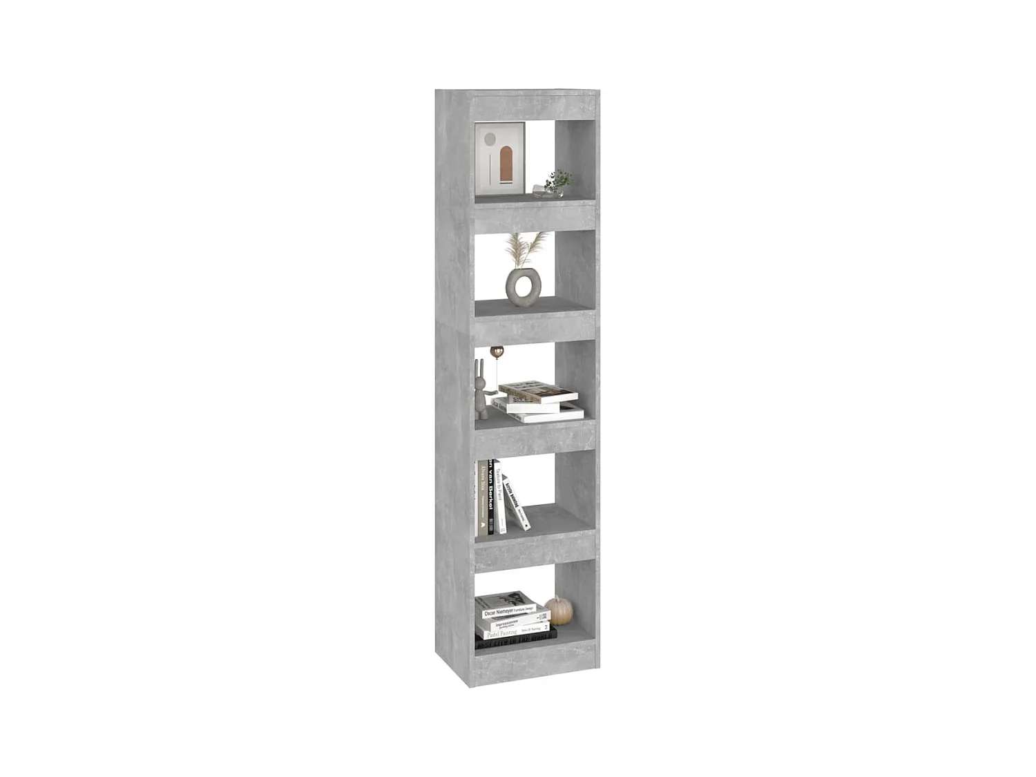 Bibliothèque/Séparateur de pièce Gris béton 40x30x166 cm