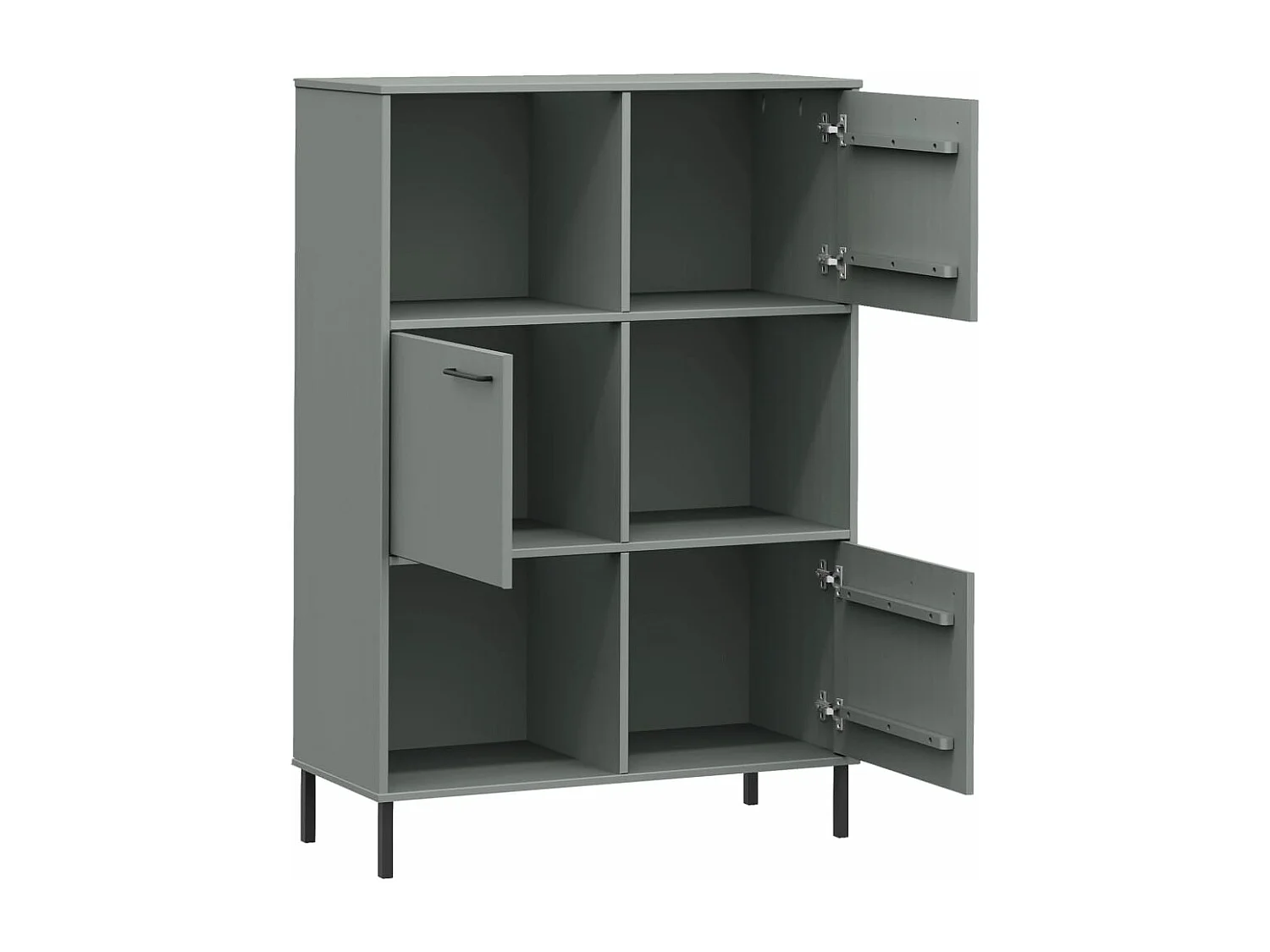 Bibliothèque avec pieds en métal Gris 90x35x128,5 cm Bois OSLO