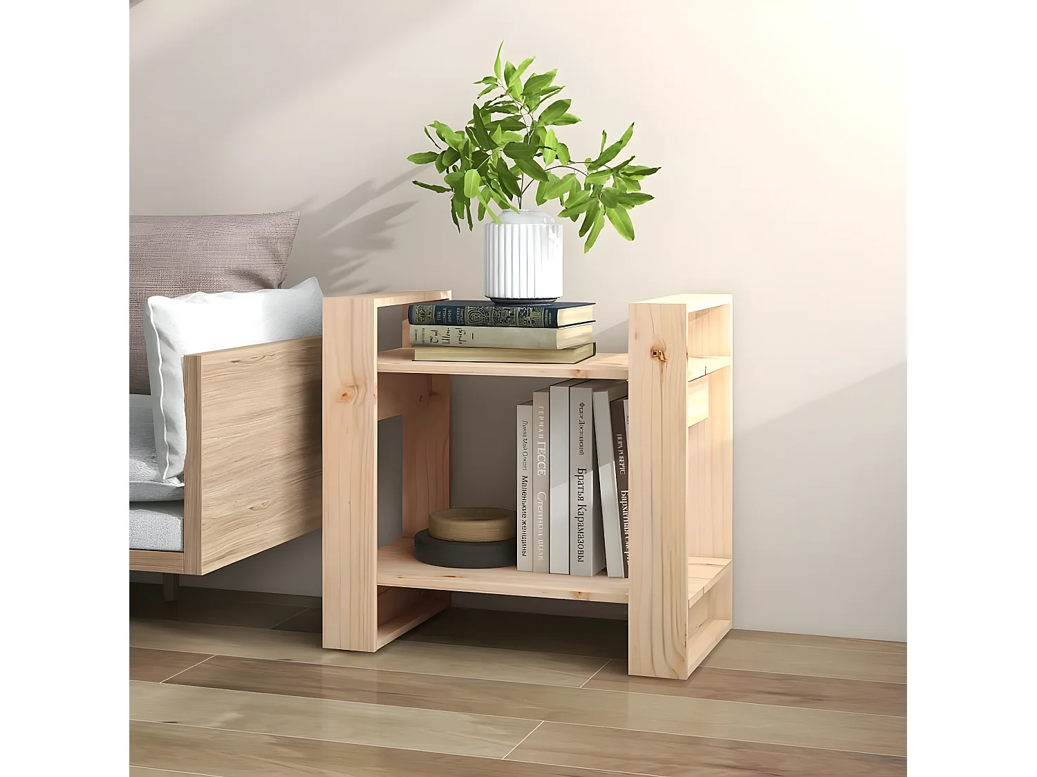 Boekenkast/kamerscherm 60x35x57 cm massief grenenhout