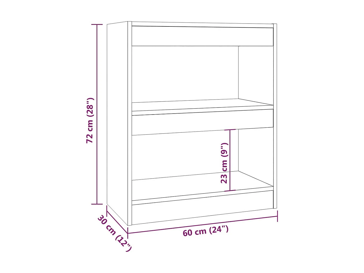 Estante/divisória 60x30x72 cm cor sonoma cinza
