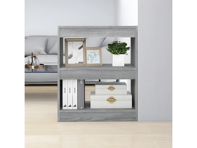 Bibliothèque/Séparateur de pièce Sonoma gris 60x30x72 cm