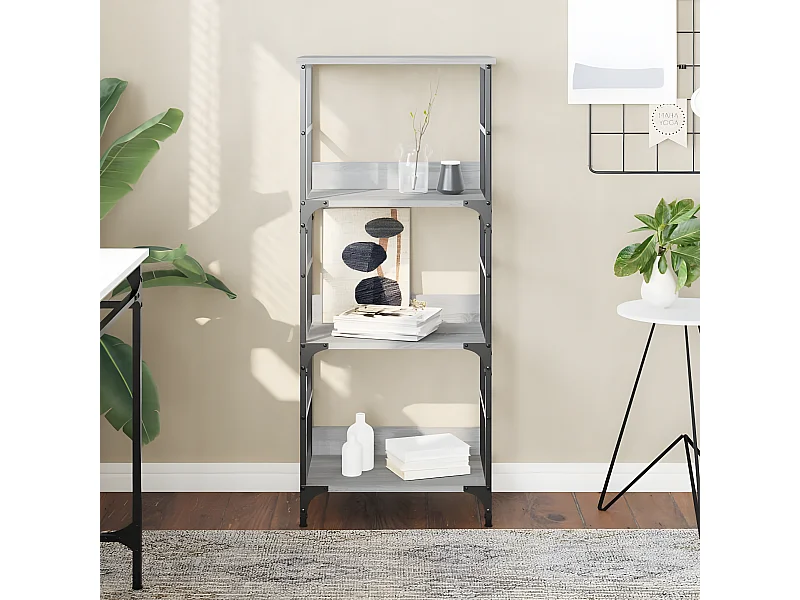 Estantería de madera de ingeniería gris Sonoma 50x33x117,5 cm