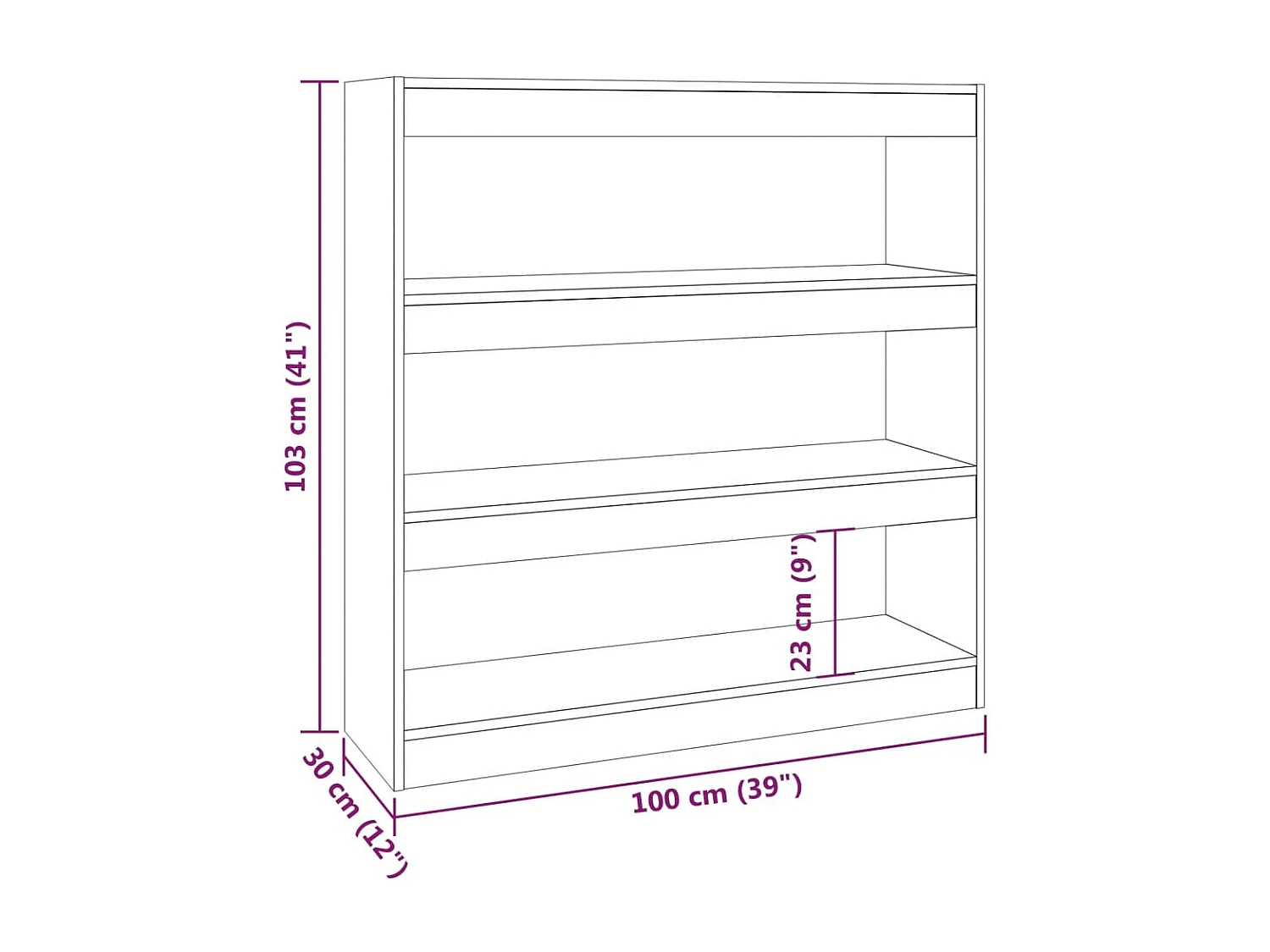 Estante/divisória 100x30x103 cm branco