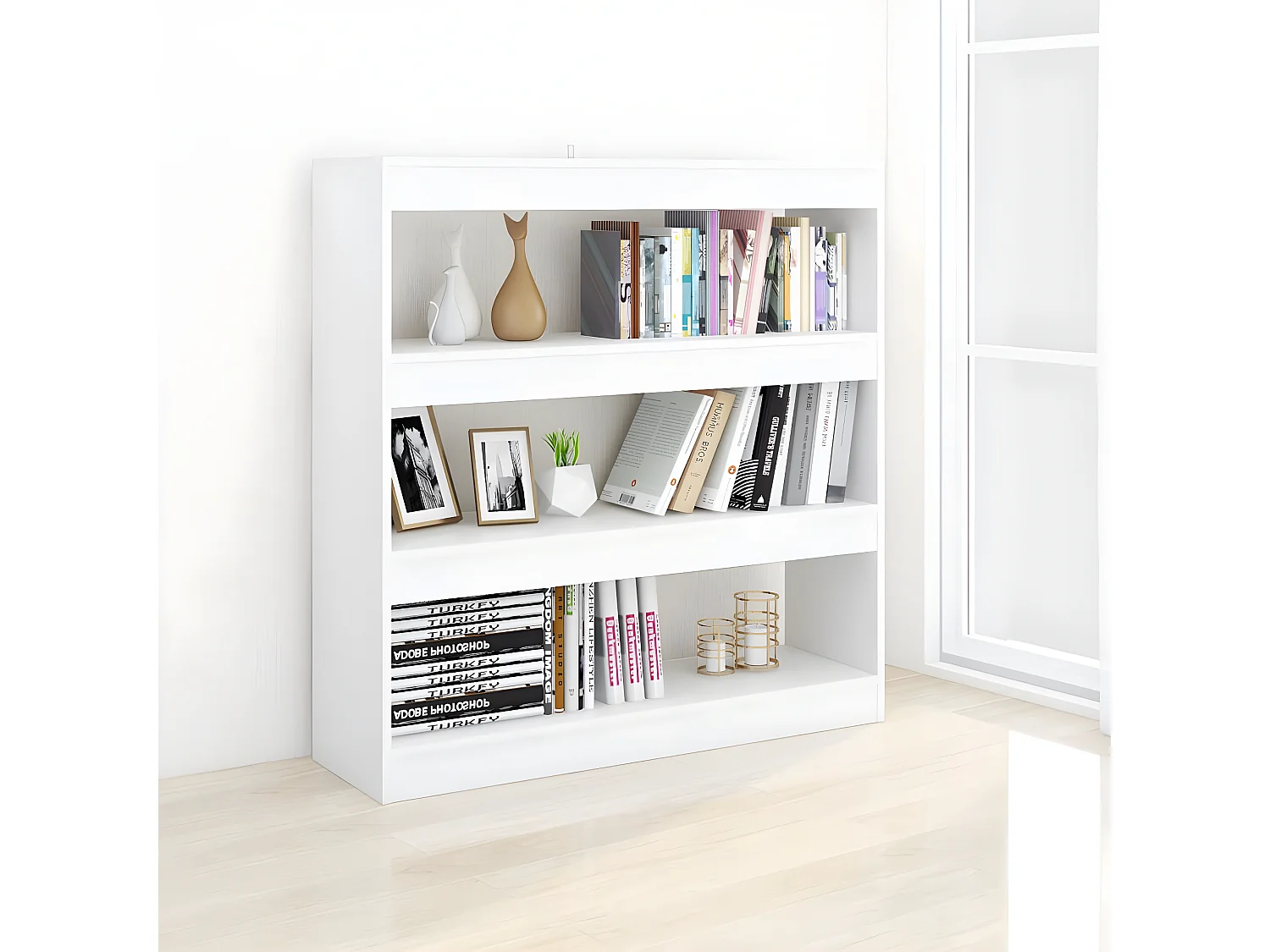 Bibliothèque/Séparateur de pièce Blanc 100x30x103 cm