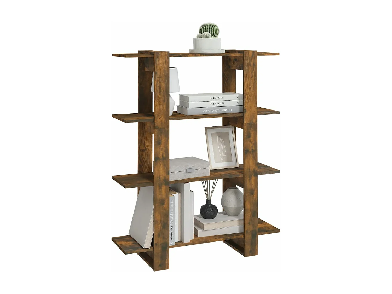 Boekenkast/kamerscherm 100x30x123,5 cm gerookt eikenkleurig