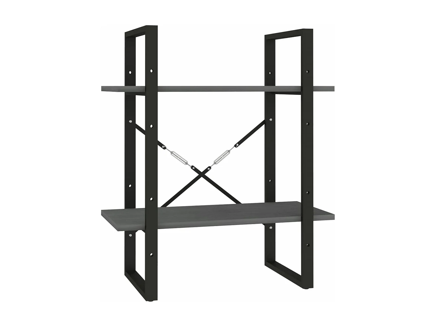 Boekenkastukkenmet 2 schappen 60x30x70 cm massief grenenhout grijs