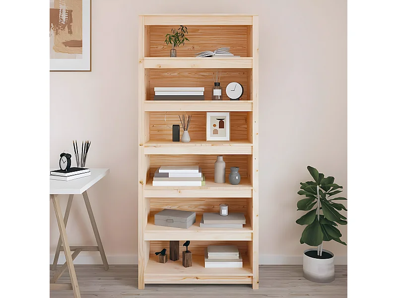 Estantería madera maciza de pino 80x35x183 cm