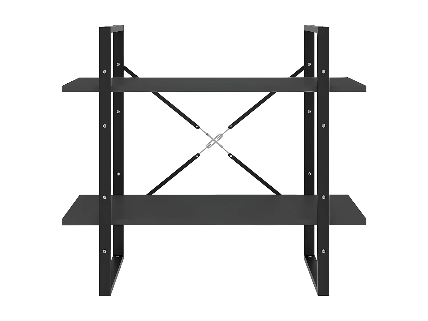 Bibliothèque à 2 niveaux Gris 80x30x70 cm Aggloméré