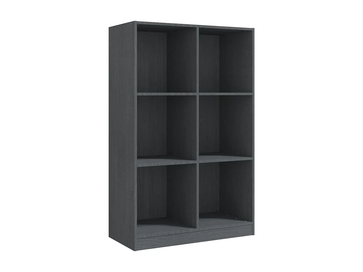 Estantería de madera maciza de pino gris 70x33x110 cm