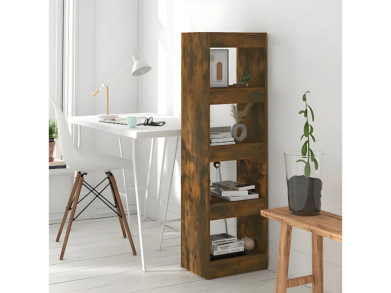 Bibliothèque/Séparateur de pièce Chêne fumé 40x30x135 cm