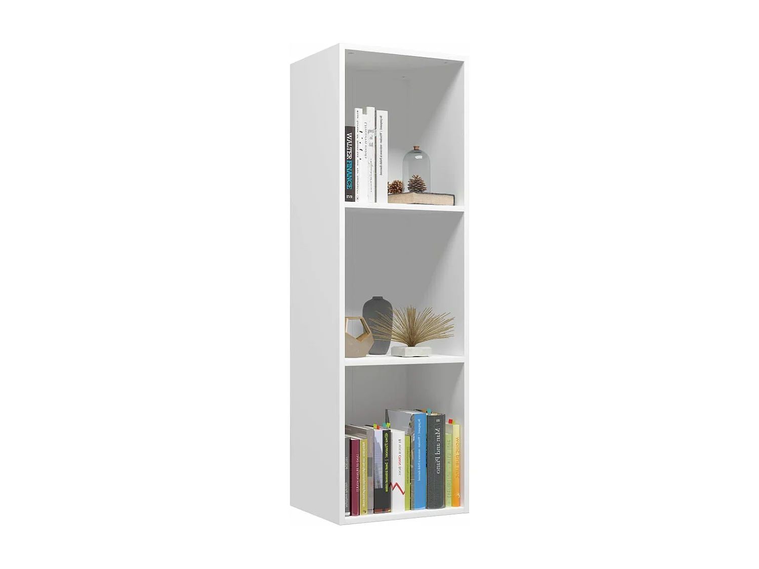 Boekenkast/tv-meubel 36x30x114 cm bewerkt hout wit