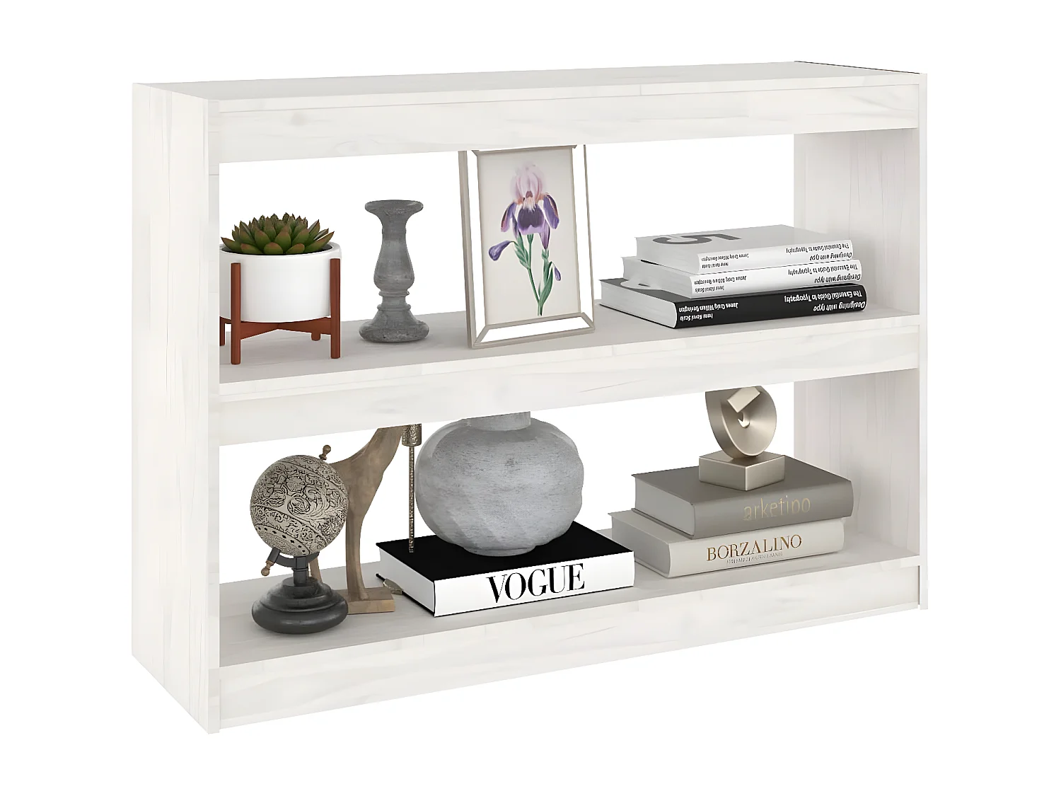 Bibliothèque/Séparateur de pièce Blanc 100x30x71,5cm Pin massif