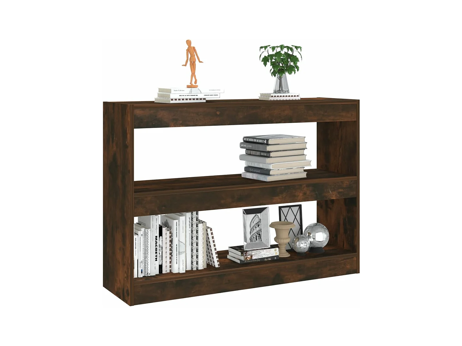 Bibliothèque/Séparateur de pièce Chêne fumé 100x30x72 cm
