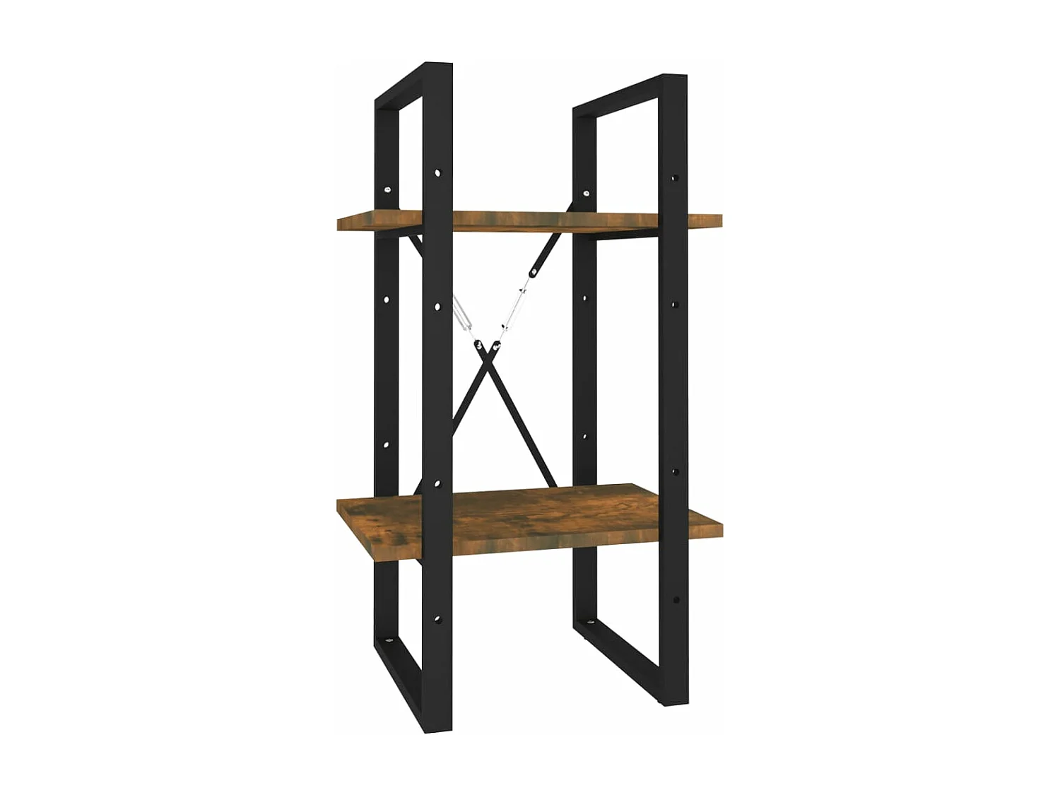 Bibliothèque 2 niveaux Chêne fumé 40x30x70 cm Bois d'ingénierie