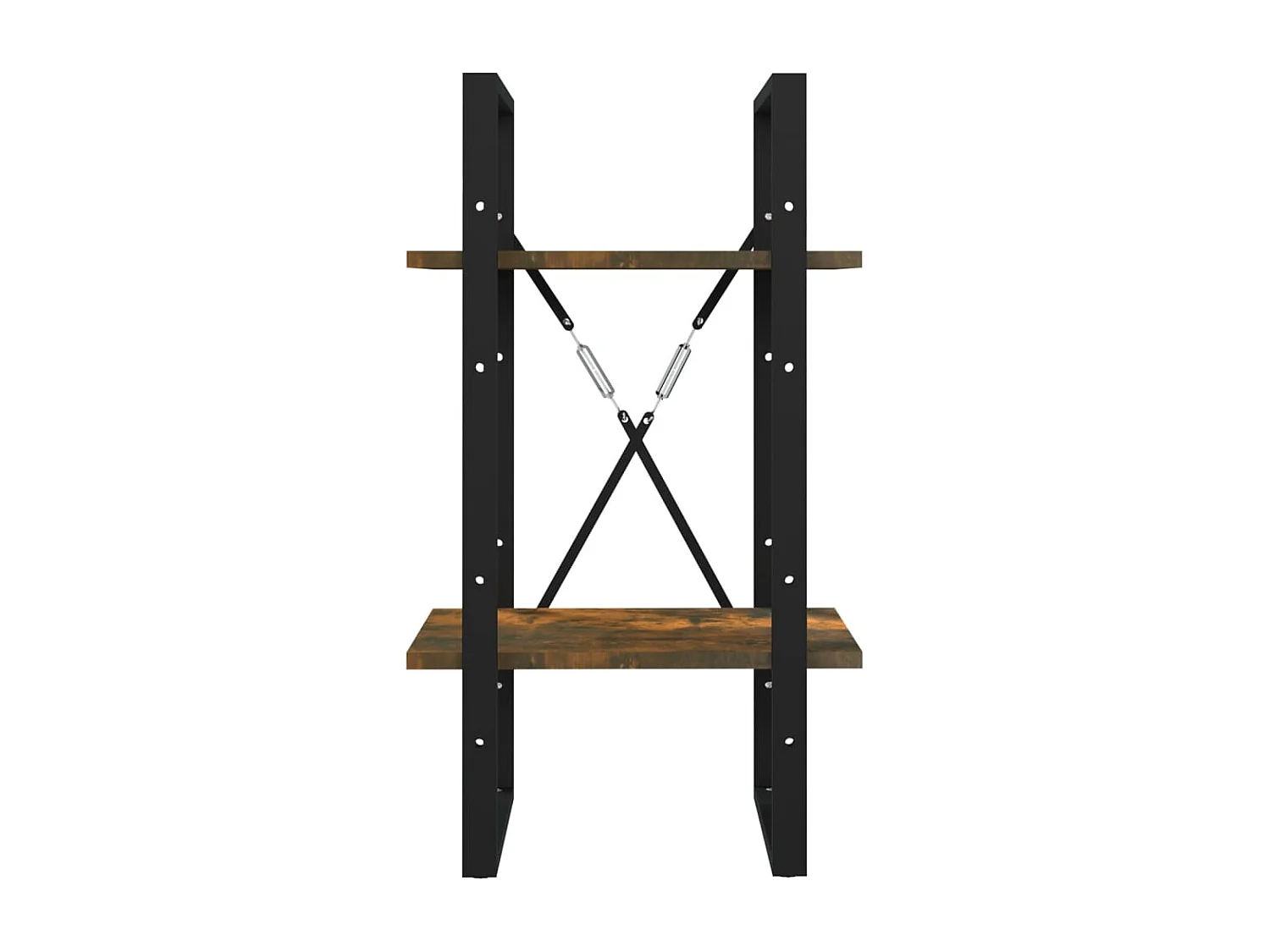 Bibliothèque 2 niveaux Chêne fumé 40x30x70 cm Bois d'ingénierie