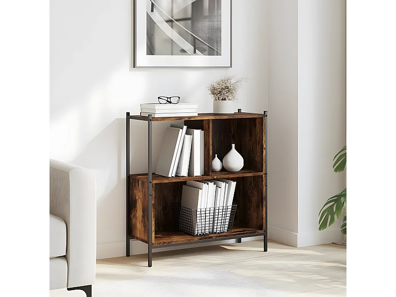 Estantería madera de ingeniería roble ahumado 72x28x77,5 cm