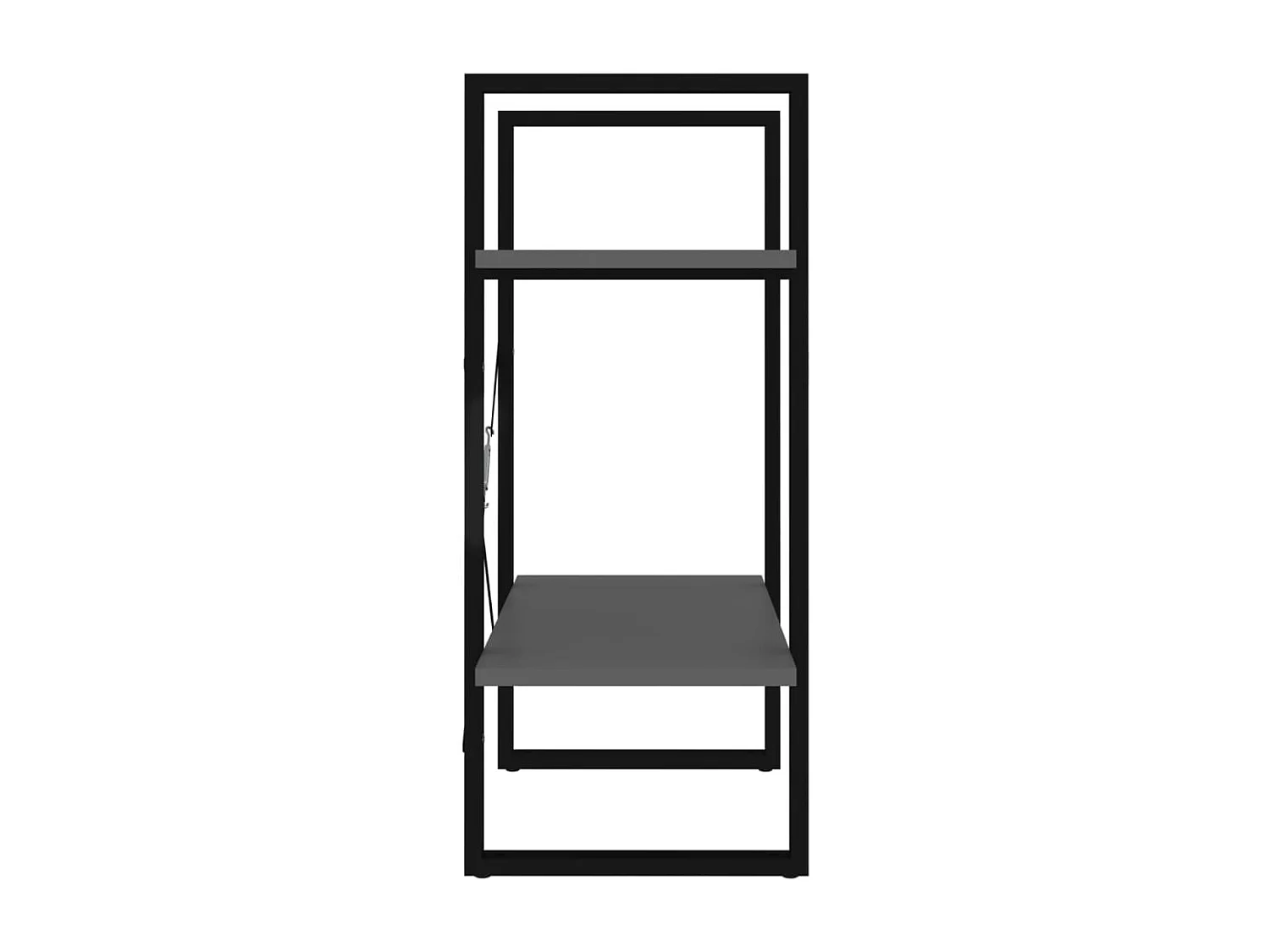 Boekenkast met 2 schappen 60x30x70 cm bewerkt hout grijs