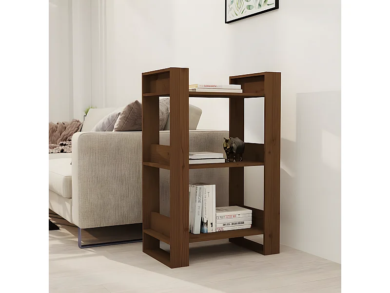 Estantería/divisor de espacios pino marrón miel 60x35x91 cm