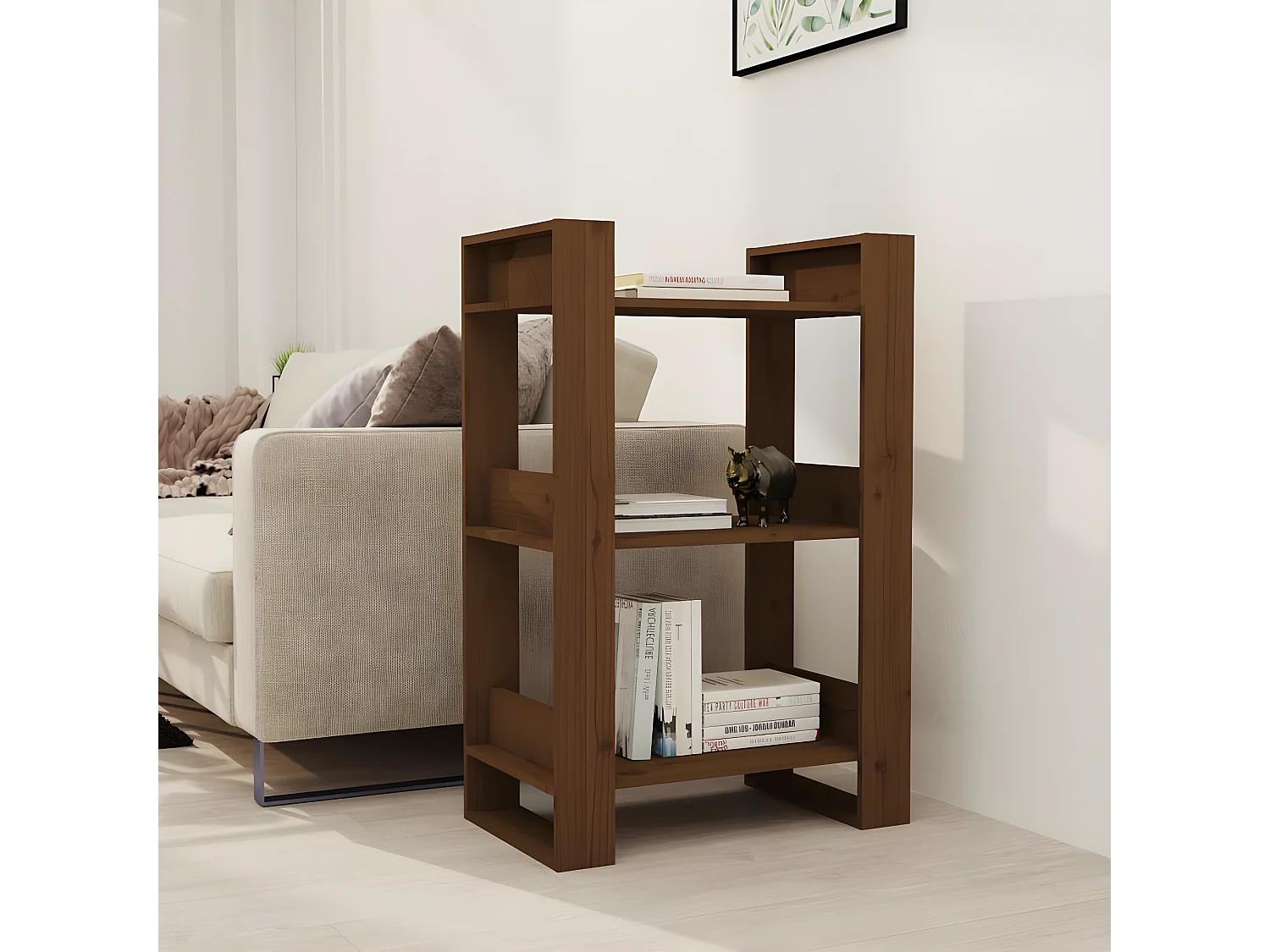 Bibliothèque/Cloison Marron miel 60x35x91 cm Bois massif