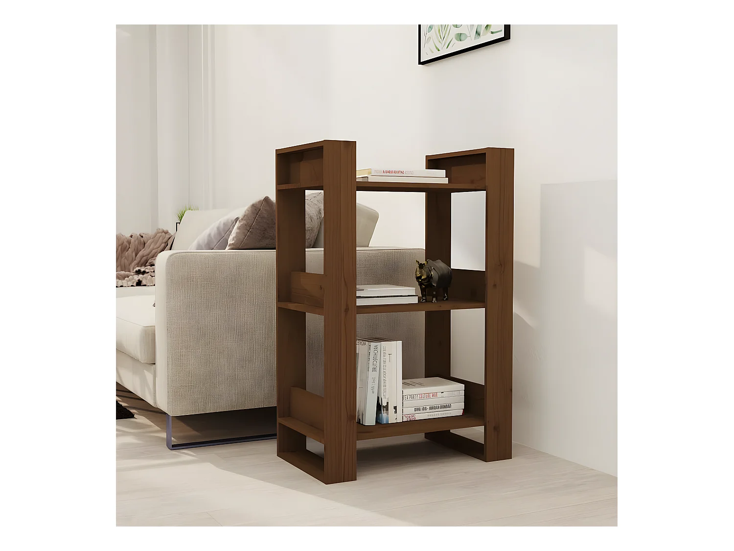 Bibliothèque/Cloison Marron miel 60x35x91 cm Bois massif