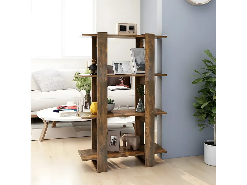 Boekenkast/kamerscherm 80x30x123,5 cm gerookt eikenkleurig