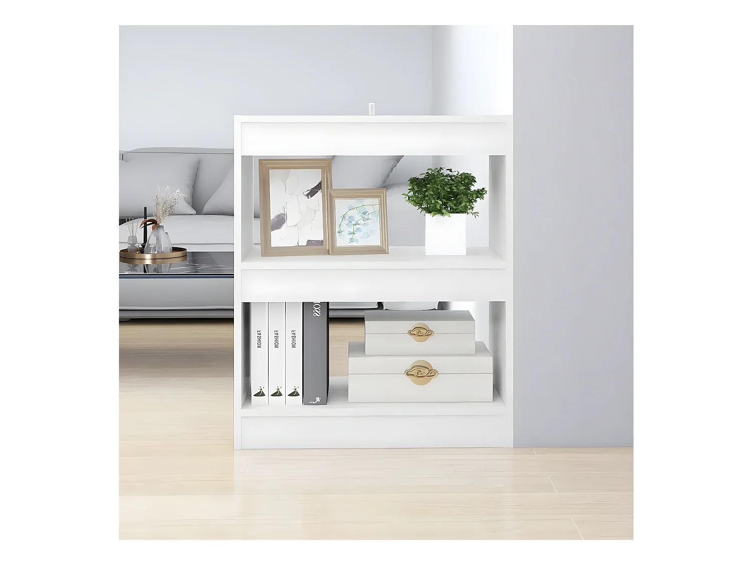 Bibliothèque/Séparateur de pièce Blanc 60x30x72 cm