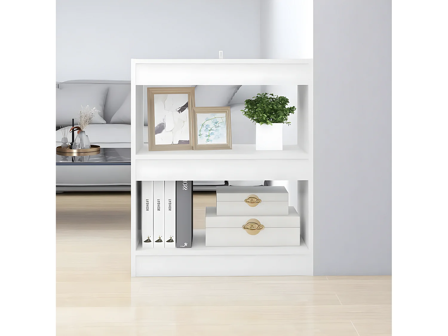 Bibliothèque/Séparateur de pièce Blanc 60x30x72 cm