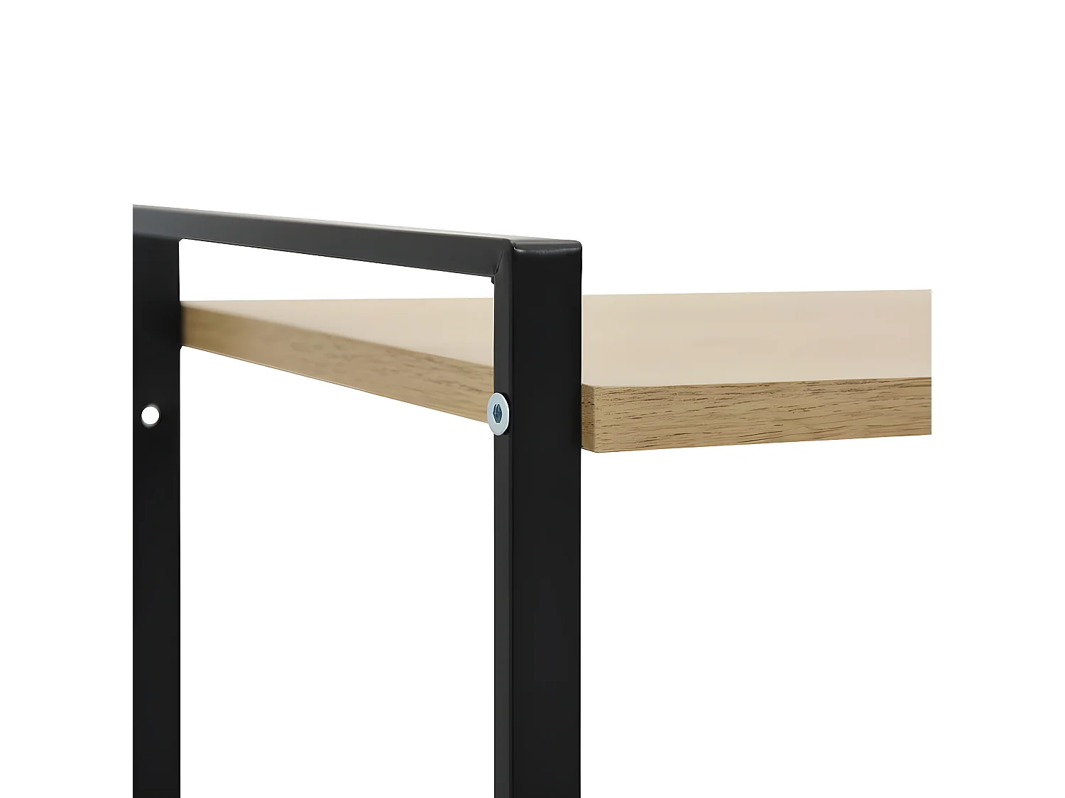 Bibliothèque 2 niveaux Noir et chêne 52x28x59 cm Aggloméré