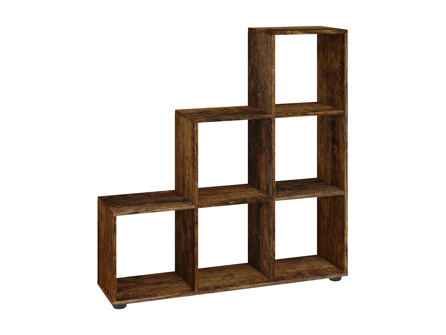 Estantería forma de escalera madera contrachapada roble ahumado