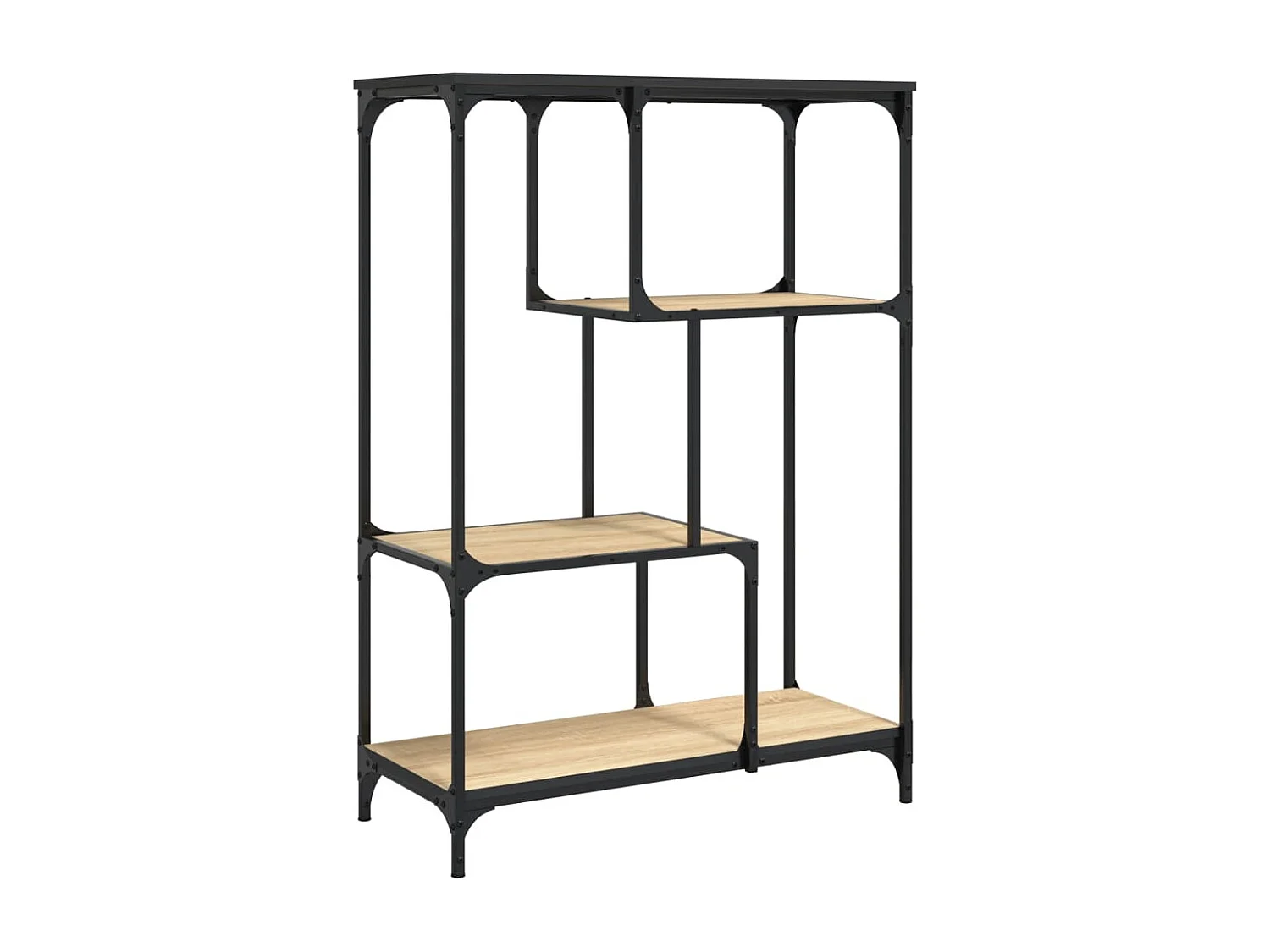 Bibliothèque chêne sonoma 81x36x115 cm bois ingénierie et acier