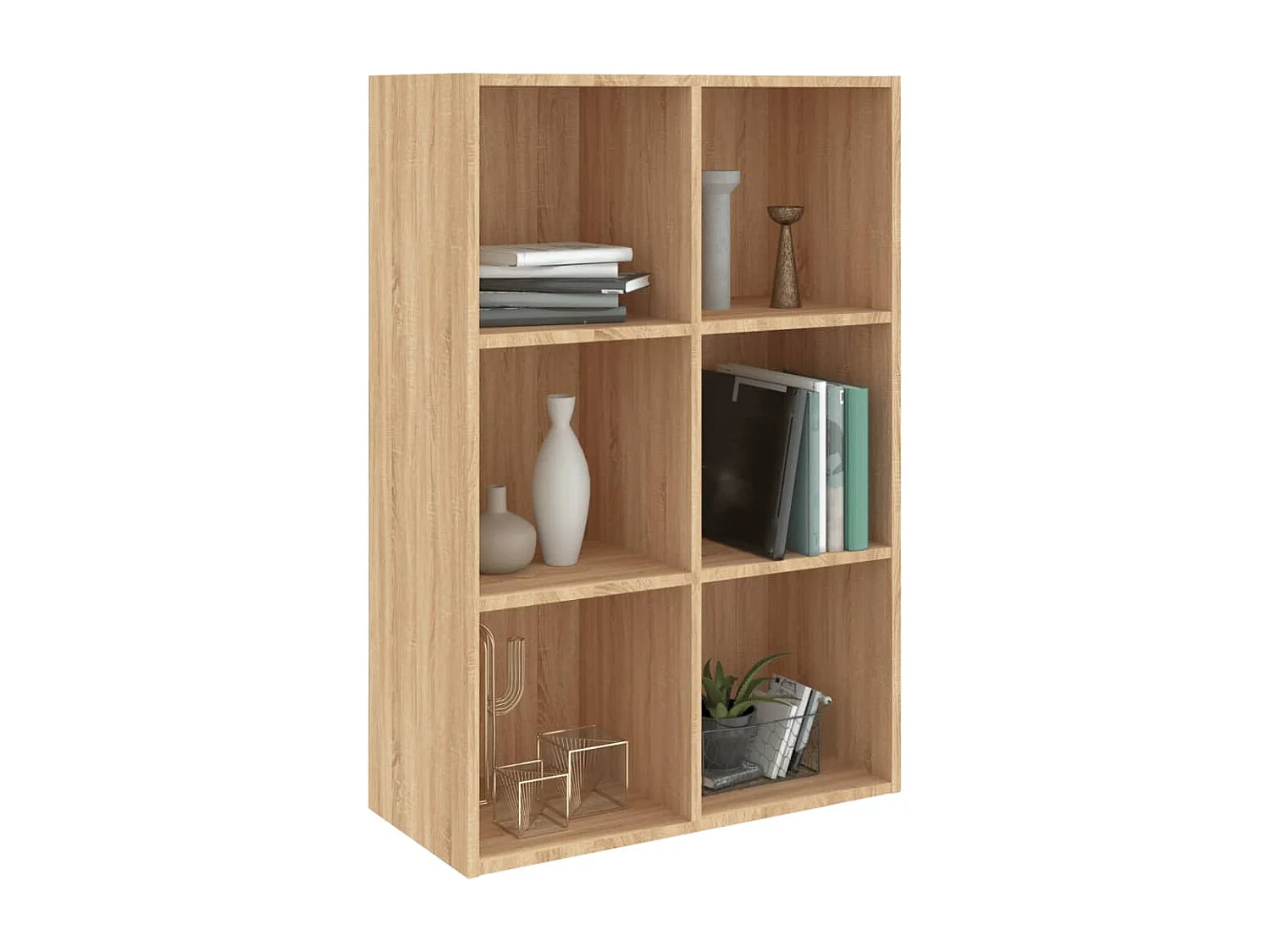 Boekenkast/dressoir 66x30x98 cm bewerkt hout sonoma eikenkleur