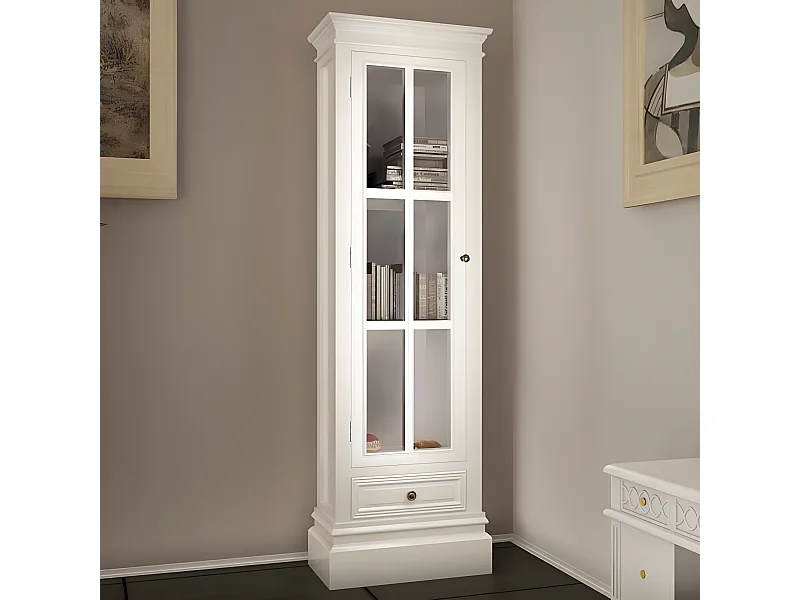 Estantería moderna con 3 estantes de madera blanca