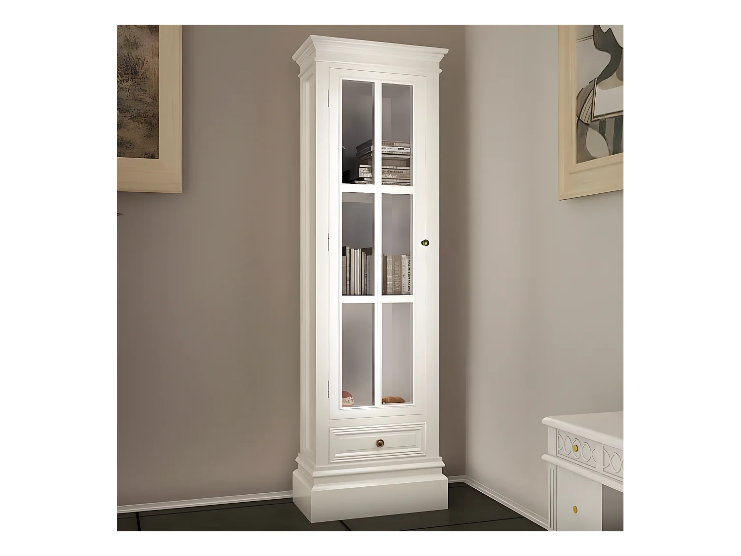 Meuble de bibliothèque avec 3 étagères Blanc Bois