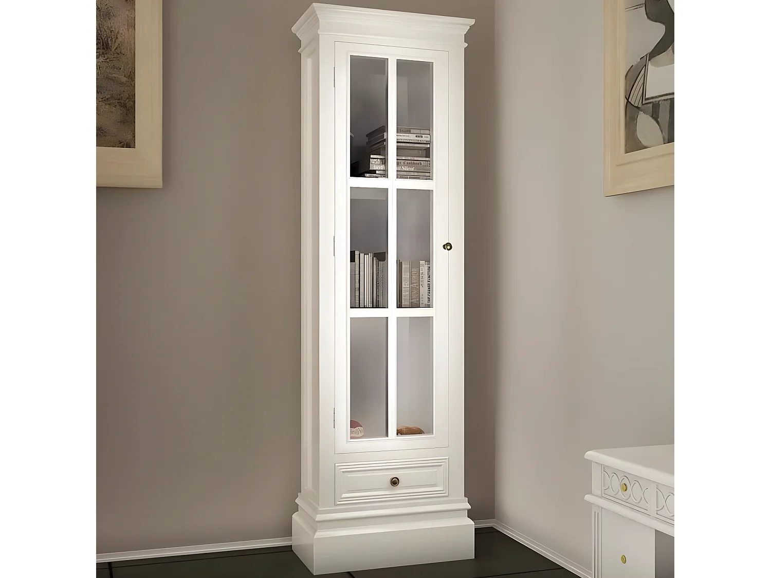 Meuble de bibliothèque avec 3 étagères Blanc Bois