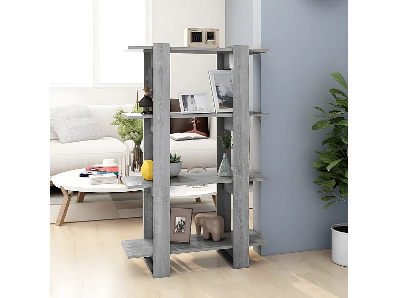 Estante/divisória 80x30x123,5 cm cor sonoma cinza